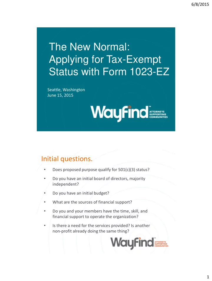 applying for tax exempt