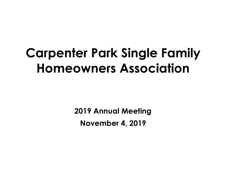 carpenter park single family homeowners association