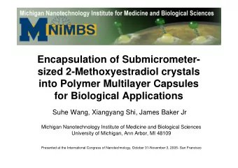 Encapsulation of Submicrometer-  sized 2-Methoxyestradiol crystals  into Polymer Multilayer