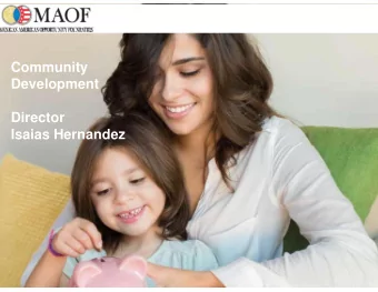 Community  Development  Director  Isaias Hernandez  AGENDA  MAOFs summary  What is a Financial