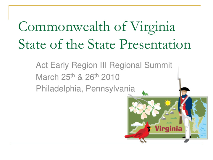 commonwealth of virginia state of the state presentation