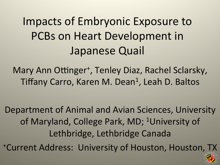 impacts of embryonic exposure to pcbs on heart