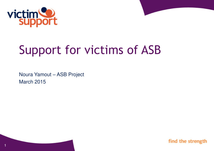 support for victims of asb