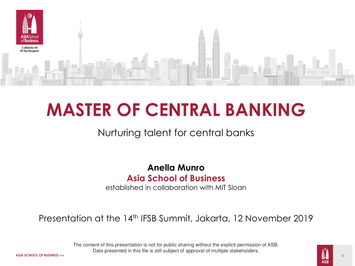 master of central banking