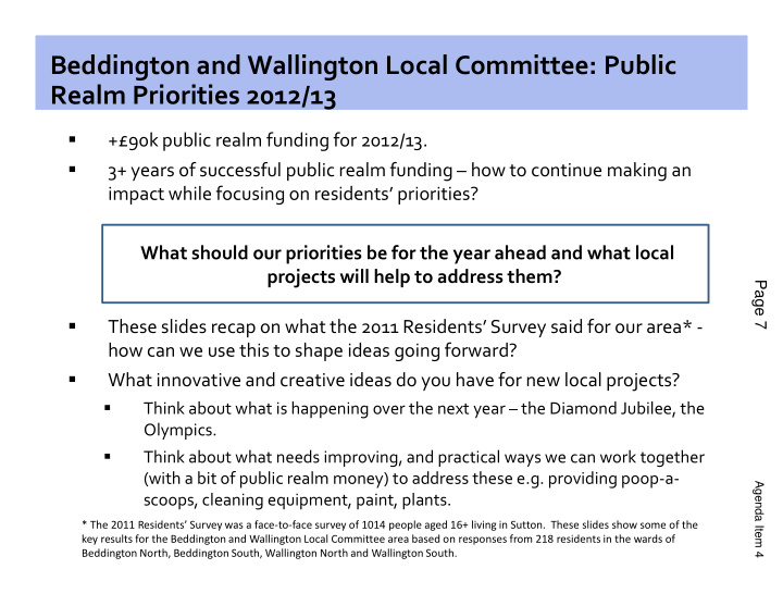 beddington and wallington local committee public realm