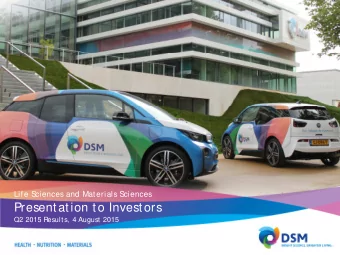 Presentation to Investors  Q2 2015 Results, 4 August 2015  Page  S  afe harbor statement  This