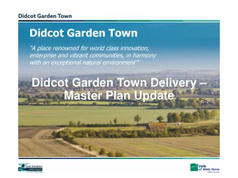 Master Plan Update  Agenda  18.15  Feedback on community engagement process  - G Brough  18.35