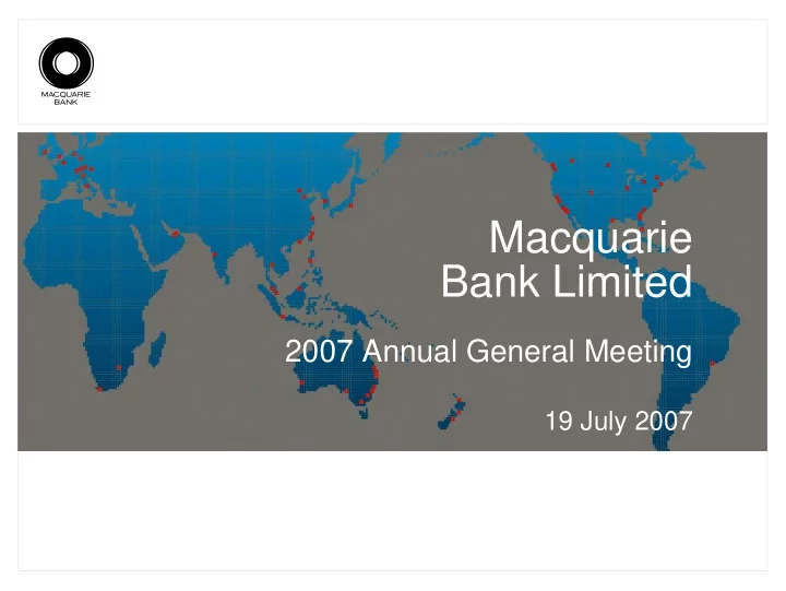 macquarie bank limited