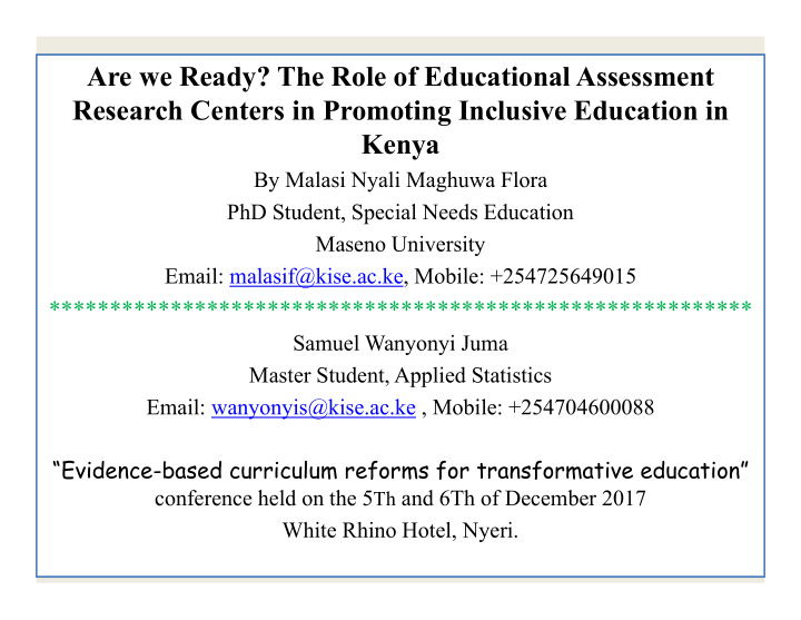 are we ready the role of educational assessment research