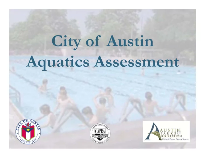 city of austin aquatics assessment meeting agenda
