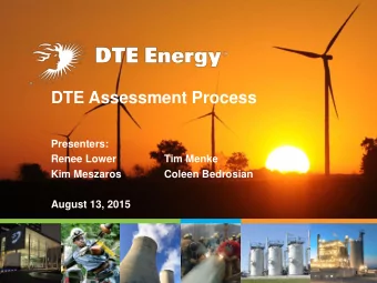 DTE Assessment Process  Presenters:  Renee Lower  Tim Menke  Kim Meszaros  Coleen Bedrosian  August