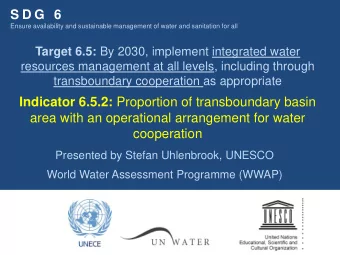 S D G  6  Ensure availability and sustainable management of water and sanitation for all Target