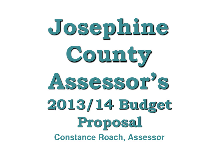 josephine county assessor s