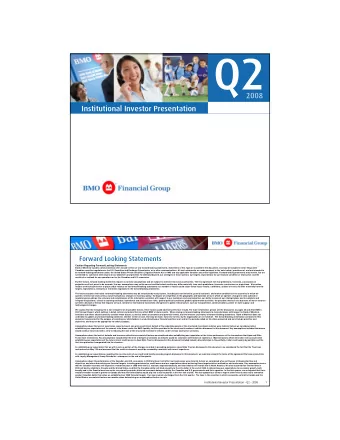 Institutional Investor Presentation Q2  2008  Forward Looking Statements  Caution Regarding