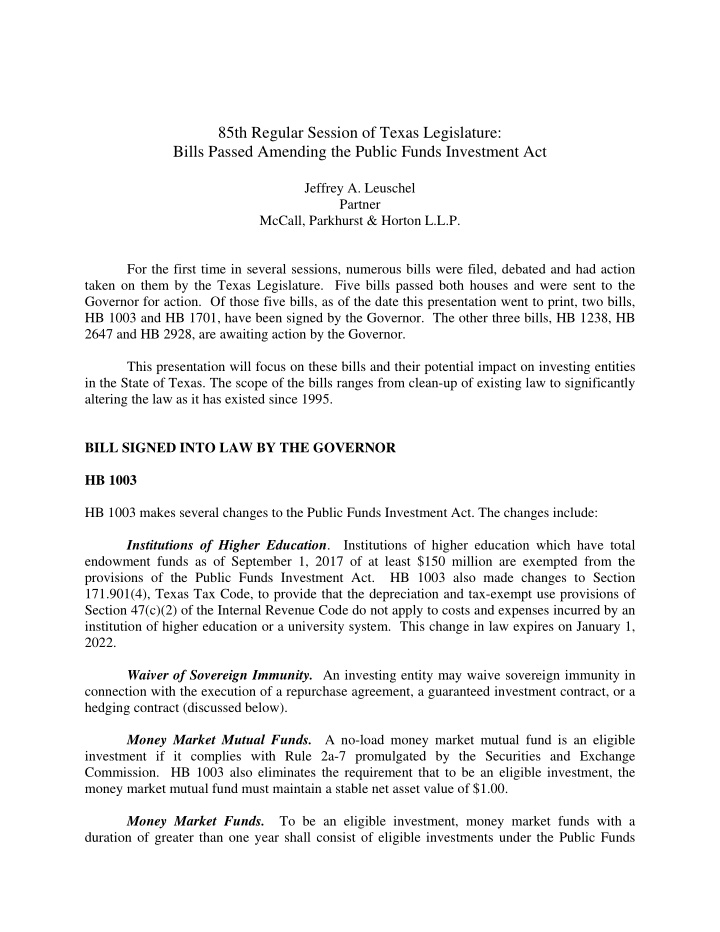 85th regular session of texas legislature bills passed