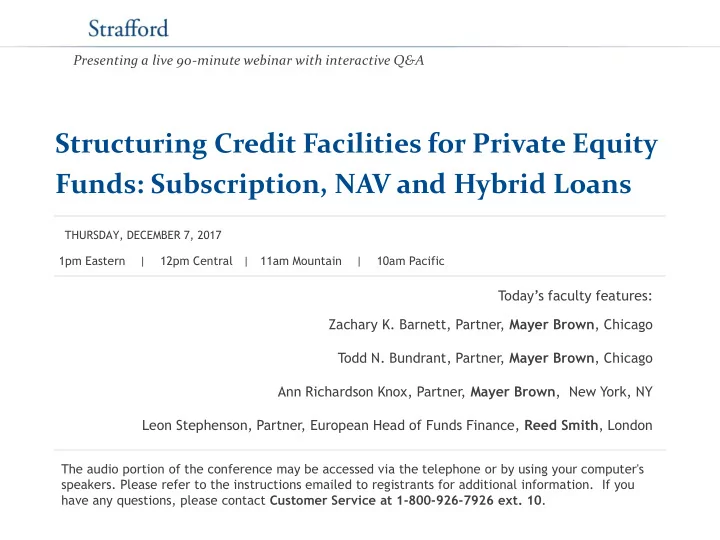 funds subscription nav and hybrid loans