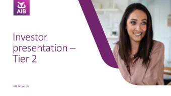 Investor presentation   Tier 2  AIB Group plc  Disclaimer  IMPORTANT: You must read the