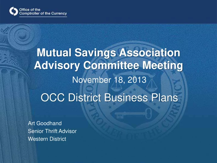 mutual savings association advisory committee meeting