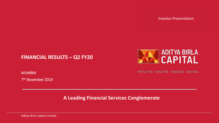 financial results q2 fy20