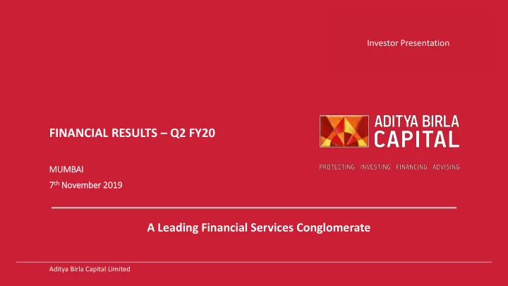 financial results q2 fy20