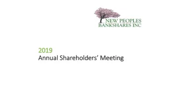 2019 Annual Shareholders Meeting  IN  INTRODUCT  CTION OF DIR  IRECT  CTORS    Harold Lynn