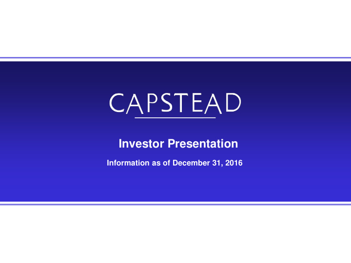 investor presentation