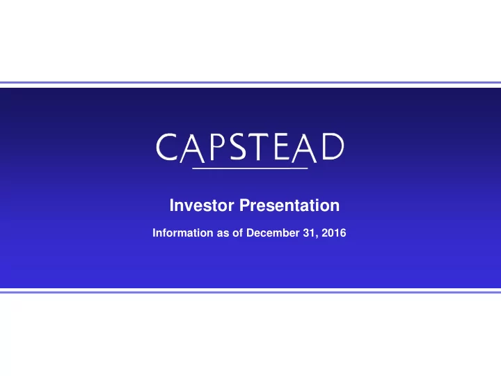 investor presentation