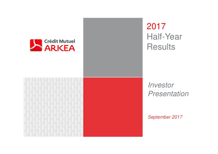 2017 half year results