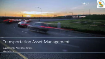 Transportation Asset Management  Supplemental Asset Class Targets  March 2018  Supplemental Asset