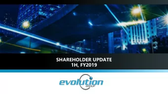 2018/19 FINANCIAL YEAR  1H, FY2019  DISCLAIMER  The information in this presentation is general