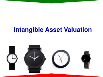 Intangible Asset Valuation  Wall Street is the only place that people ride  to in a Rolls Royce to