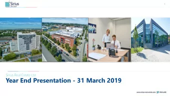Year End Presentation - 31 March 2019 Year End Results  31 March 2019  2  Industrial Business