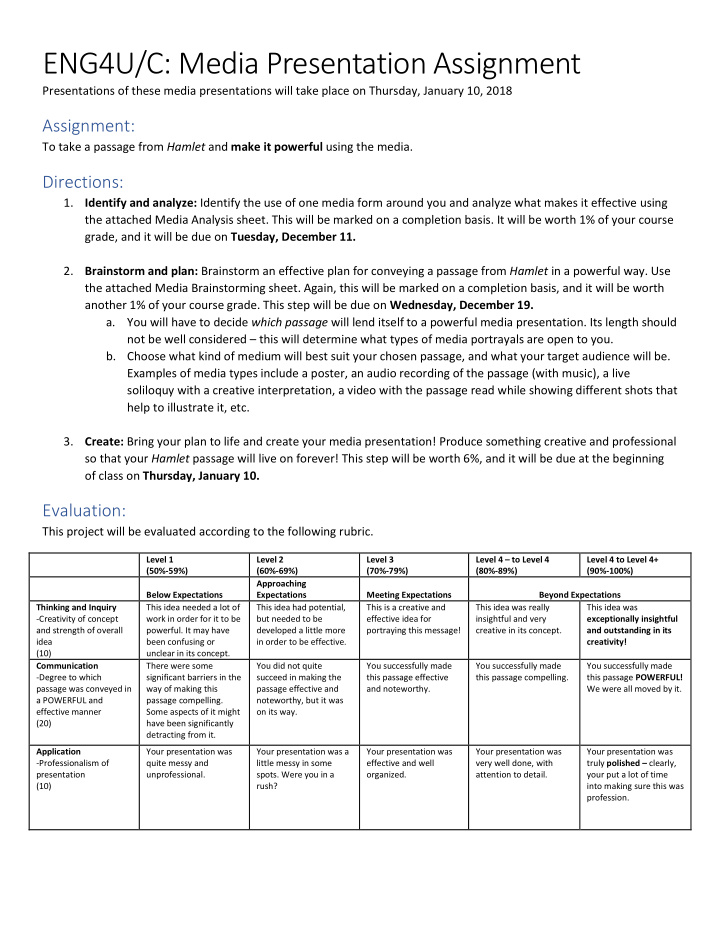 eng4u c media presentation assignment