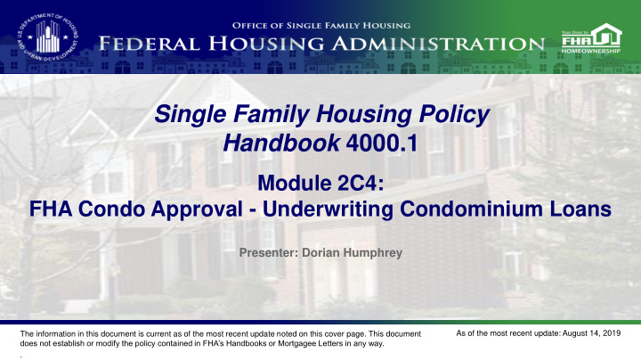 single family housing policy