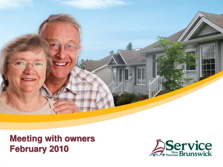 meeting with owners february 2010 what is a condominium a