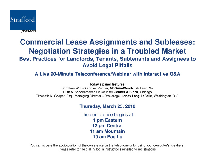 commercial lease assignments and subleases negotiation