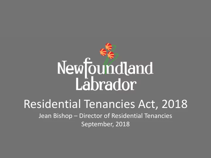 residential tenancies act 2018