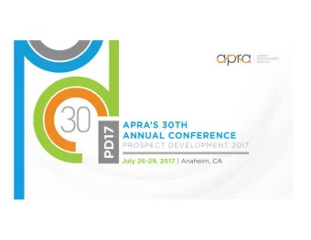 Building a Prospect Management  Program: PRIMED for Success!  Pamela E. Lewis  Director of Research