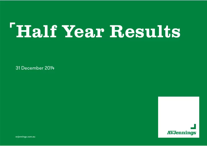 half year results