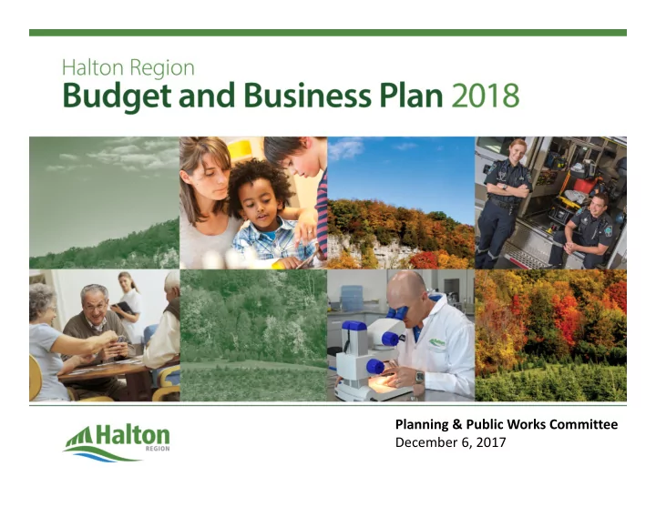 planning public works committee december 6 2017