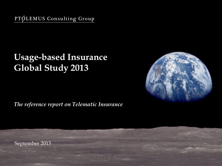 usage based insurance global study 2013