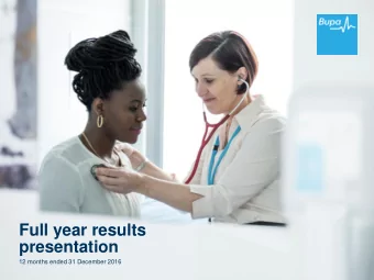 Full year results  presentation  12 months ended 31 December 2016  Overview  Financial review