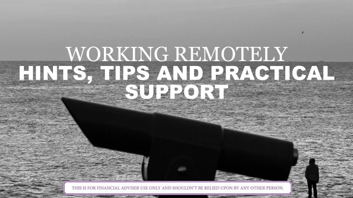 working remotely