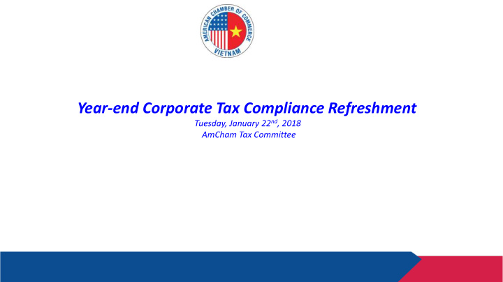 year end corporate tax compliance refreshment