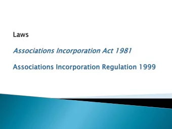 Department of Fair Trading have published a  Smart business guide for Incorporated  Associations