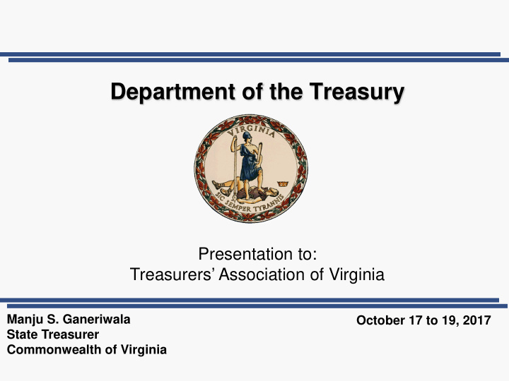 department of the treasury