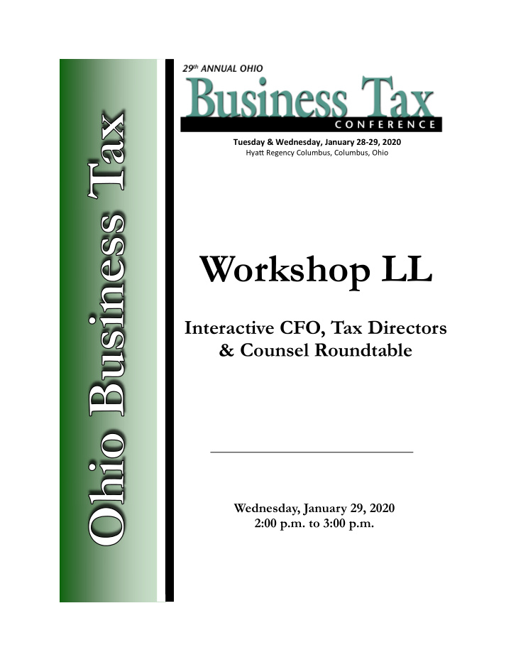 workshop ll interactive cfo tax directors counsel