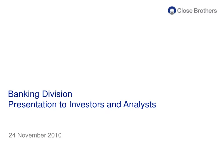 banking division