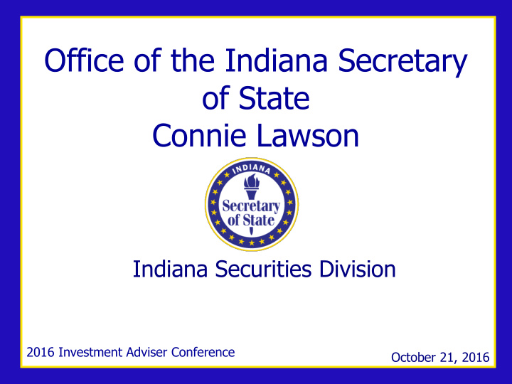 office of the indiana secretary