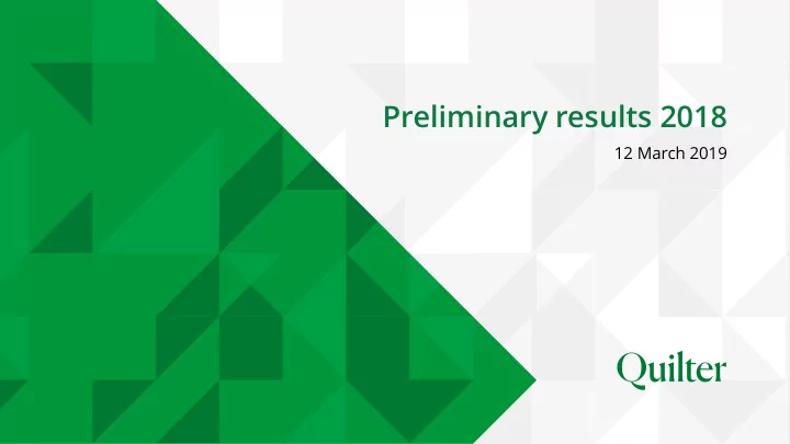 preliminary results 2018